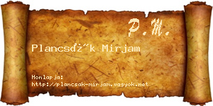 Plancsák Mirjam névjegykártya